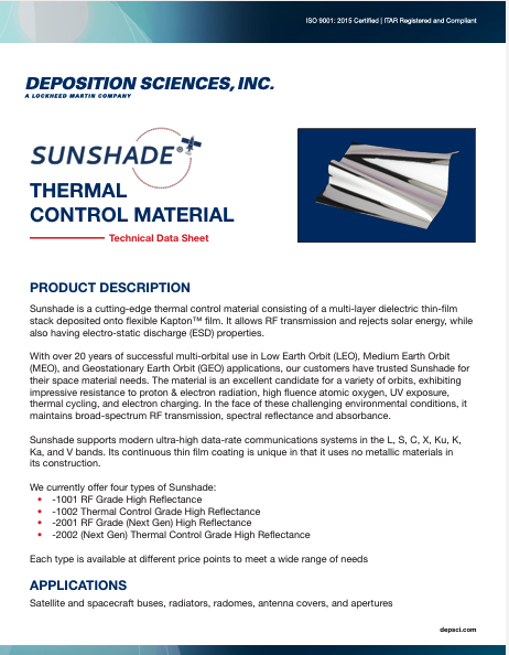Sunshade Thermal Control